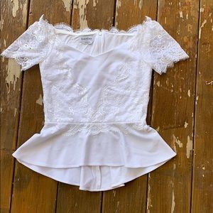 Beautiful lace off the shoulder BeBe top!